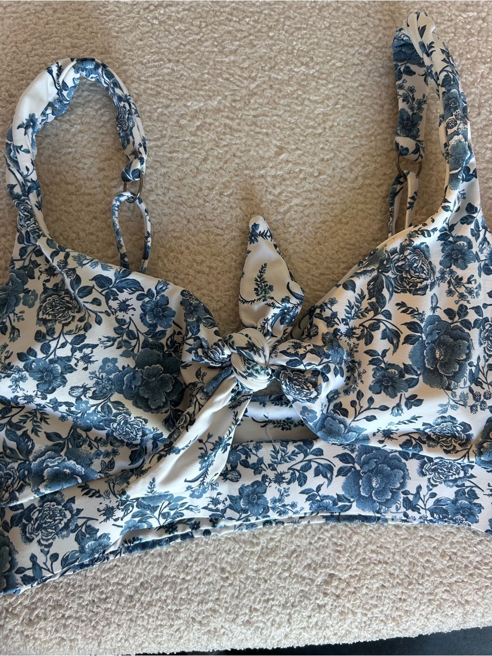 Maaji set Blue Floral Bikini top & bottom reversible botanical medium